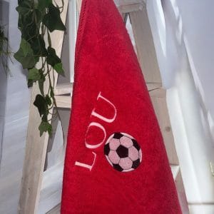 Badhanddoek met naam en voetbal