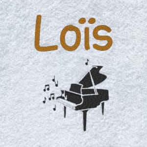 Handdoek piano en naam