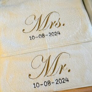 Handdoekenset Mr & Mrs (per 2)